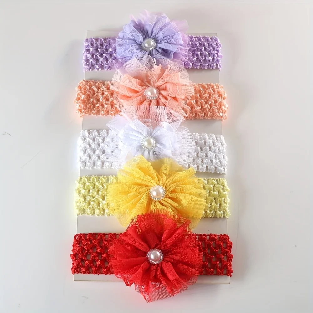 Baby Gear - 5pcs/10pcs Baby Headband Satin Flower DIY