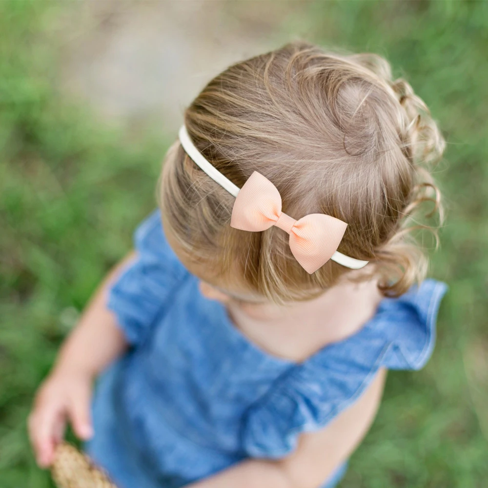 5Pcs/Set Girls Solid Color Bow - Baby Gear 评论和价格