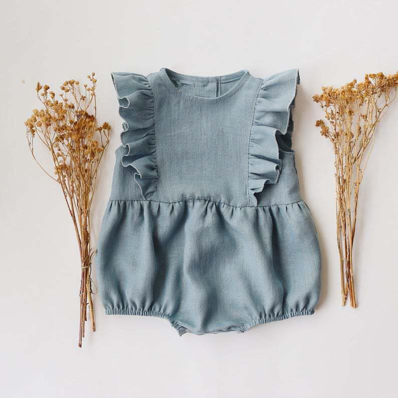 Summer Newborn Infant Baby Gir - Baby Summer Linen Sleeveless Jumpsuit 评论和价格