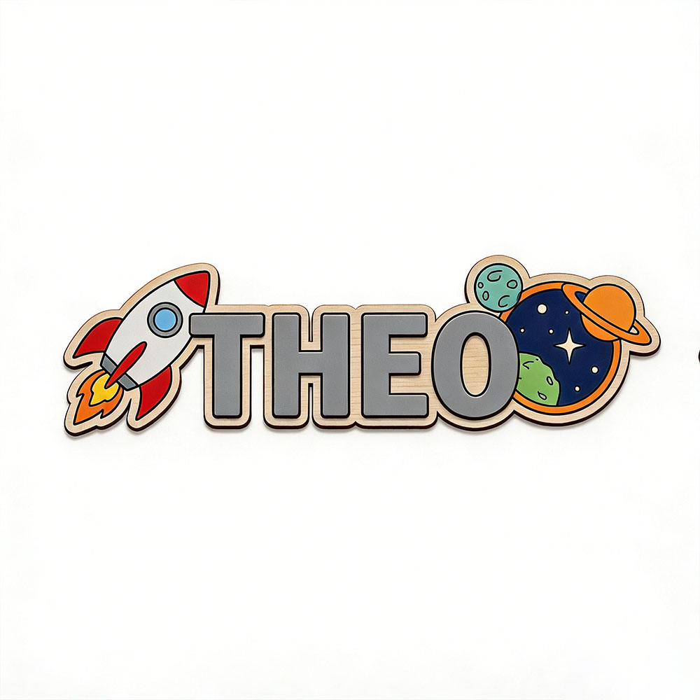 Personalized Space Rocket Name - Nursery 评论和价格