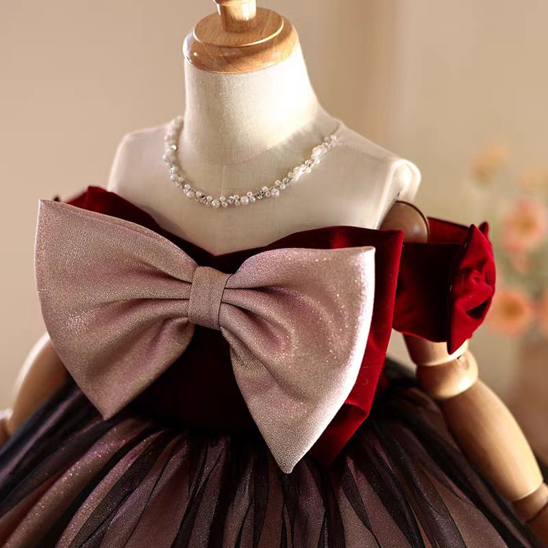 Jill Wish J464 Elegant Burgund - Toddler Girl Tulle Party Dress 评论和价格