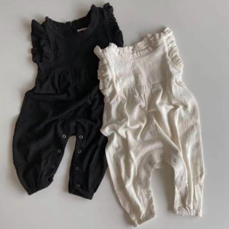 MILANCEL Summer Baby Rompers   - Baby Summer Linen Sleeveless Jumpsuit 评论和价格